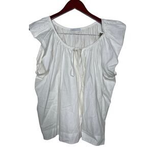 Kalita Andromeda White 200% cotton relaxed fit top blouse sz S/M